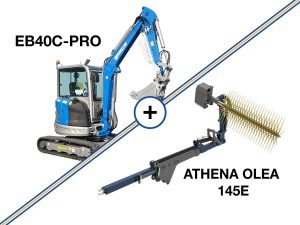 Μίνι εκσκαφέας με καμπίνα 4T, Kubota Diesel EB40C-PRO + Ελαιοραβδιστικό εκσκαφέα ATHENA OLEA145-E - COMBO SALES