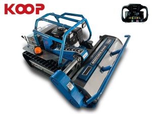 Τηλεκατευθυνόμενος καταστροφέας 100εκ χόρτων και κλαδιών με μαχαίρια, υβριδικός, ερπυστριοφόρος, ραδιοχειριστήριο 150m, κινητήρα πετρελαίου 12hp RSC100 PRO Hybrid Koop
