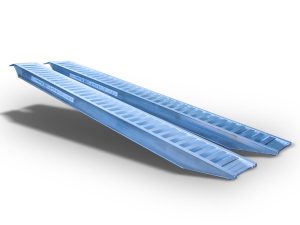 2 Ράμπες αλουμινίου μήκους 4000mm για λαστιχοφόρο ή ερπυστριοφόρο μηχάνημα απόβαρου 6000kg