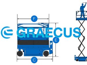 Εξέδρα εργασίας ψαλιδωτή με ύψος εργασίας 8 m και ανυψωτική ικανότητα 230 kg. Εργοεξέδρα με ηλεκτρική πορεία και ανύψωση