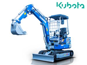 Μίνι τσαπάκι 2.4T, Kubota Diesel, με περιστροφή στην μπούμα, πτυσσόμενες ερπύστριες, πλαϊνούς μοχλούς χειρισμού και γραμμή σφύρας EB24-PRO