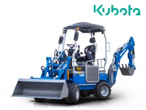 Μίνι σπαστός τροχοφόρος φορτωτής με εκσκαφέα 4×4 4WD | Περιστρεφόμενη θέση χειριστή 180° με ενσωματωμένα joysticks| Kubota| BLD2300